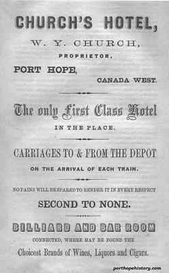 Church's Hotel: 1862 Directory (porthopehistory.com)