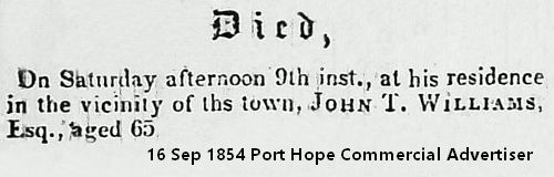 Williams Port Hope obit